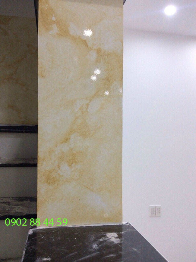 sơn giả đá màu vàng