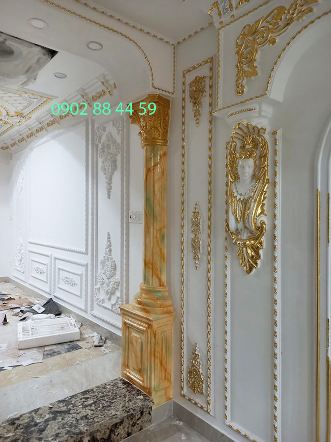 Cột giả cẩm thạch láng bóng, sơn giả đá đẹp như thật ở Kiên Giang Cột giả cẩm thạch láng bóng, sơn giả đá đẹp như thật ở Kiên Giang